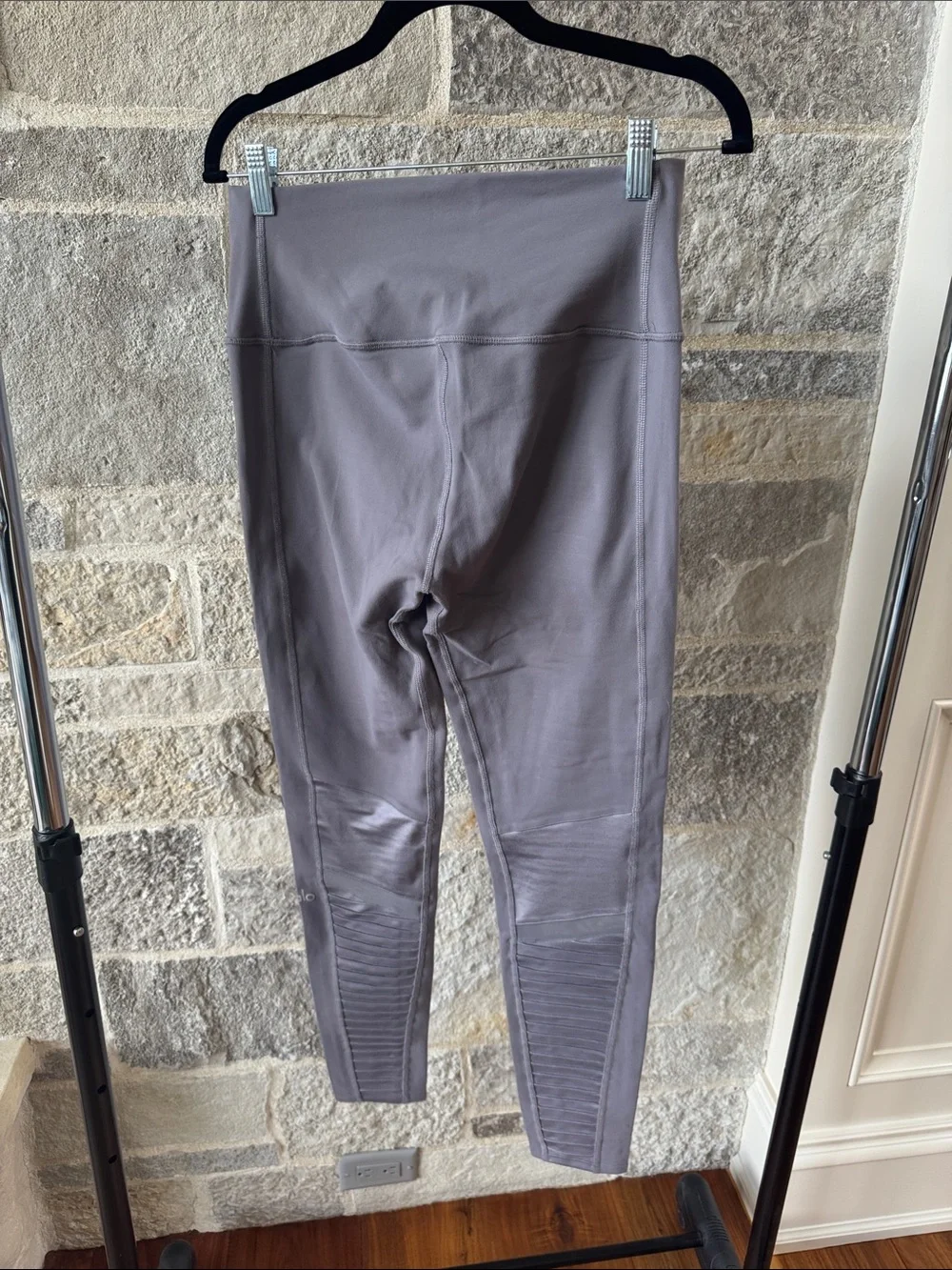 Alo Yoga High Waist Moto Leggings L Gray Performance Yoga Activewear